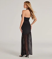 Chic And Sheer Chiffon High Slit Maxi Dress