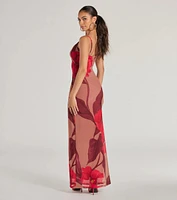 Gorgeous Aura Floral Mesh Maxi Dress