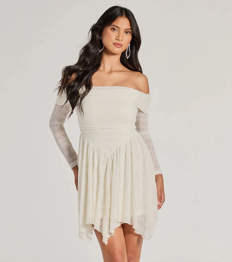 Bohemian Chic Lace Off-The-Shoulder Skater Dress