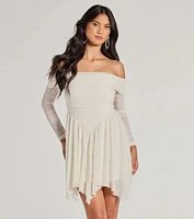 Bohemian Chic Lace Off-The-Shoulder Skater Dress