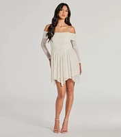 Bohemian Chic Lace Off-The-Shoulder Skater Dress