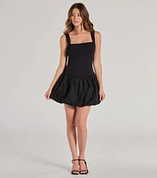 Feelin' Cute Drop Waist Bubble Hem Mini Dress