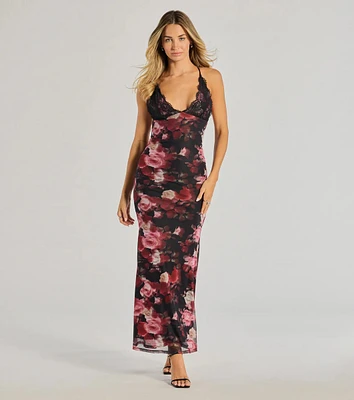 Whimsical Blooms Sleeveless Floral Maxi Dress