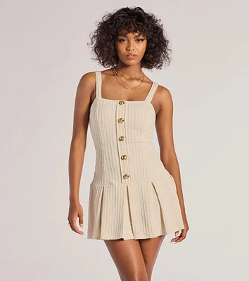 Elevated Button-Down Drop Waist Mini Dress