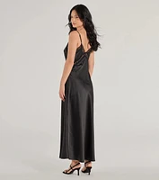 Ethereal Beauty Satin and Lace Long Slip Dress