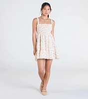 Sitting The Sun Floral Babydoll Mini Dress