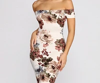 Painted Florals Midi Dress