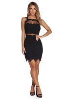 All Meshed With Lace Mini Dress