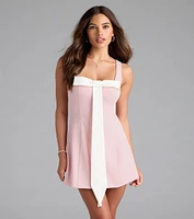 Cutest Icon Bow A-Line Mini Dress