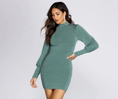 It Girl Mock Neck Mini Dress