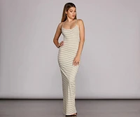 Scooped Stripes Maxi Dress