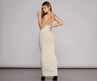 Scooped Stripes Maxi Dress