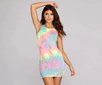 Peace And Tie Dye Mini Dress