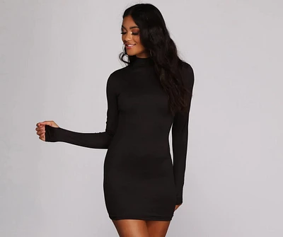 Walk The Mock Neck Mini Dress