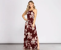 Fine Florals High Neck Maxi Dress