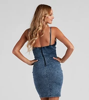 Laced Up Denim Dress