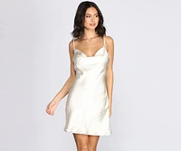 City Slicker Satin Mini Dress