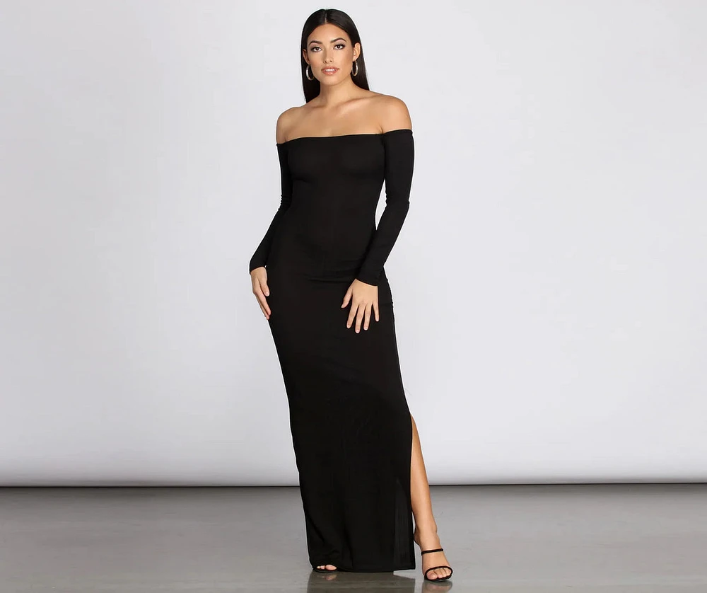 Knits An Essential Off Shoulder Maxi Dress