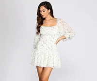 Crushin' It Ditsy Smocked Mini Dress