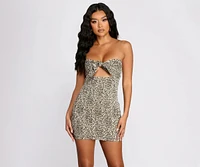 Purrfectly Fierce Smocked Mini Dress