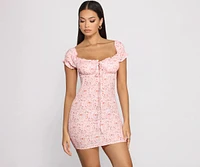 Sweet Florals Smocked Mini Dress