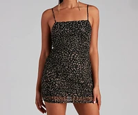 Feline Fashionista Leopard Mesh Mini Dress