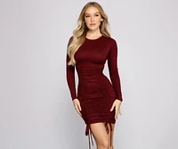 Keepin' Knit Cute Ruched Mini Dress