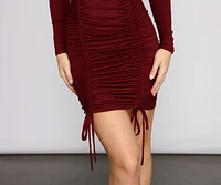 Keepin' Knit Cute Ruched Mini Dress