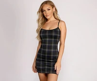 Perfect Look Plaid Knit Mini Dress