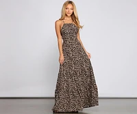 Fiercely Stylish Lace-Up Leopard Maxi Dress