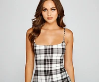 Perfectly Plaid Knit Mini Dress