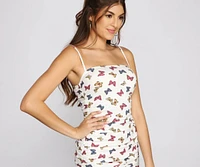 Flirty Vibes Butterfly Printed Mini Dress