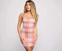 Pep It Up Plaid Mini Dress