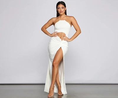 Raise The Stakes High Slit Cutout Dress