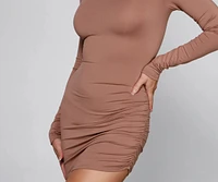 Shirr Thing Long Sleeve Mini Dress