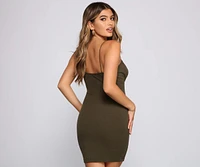 What's The Scoop Ribbed Knit Mini Dress