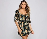 Floral Frenzy Off The Shoulder Skater Dress