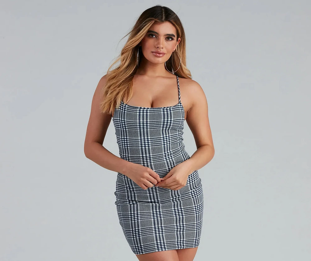 Trendy Stunner Plaid Mini Dress