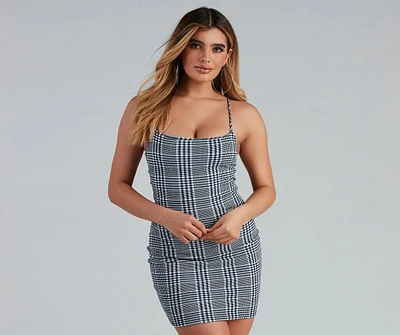 Trendy Stunner Plaid Mini Dress