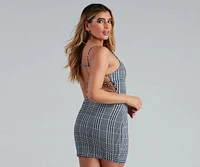 Trendy Stunner Plaid Mini Dress