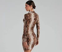 Stun Snake Print Button-Down Dress