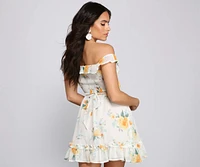 Floral Wonder Ruffled Skater Dress