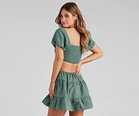 Puff Love Square Neck Skater Dress