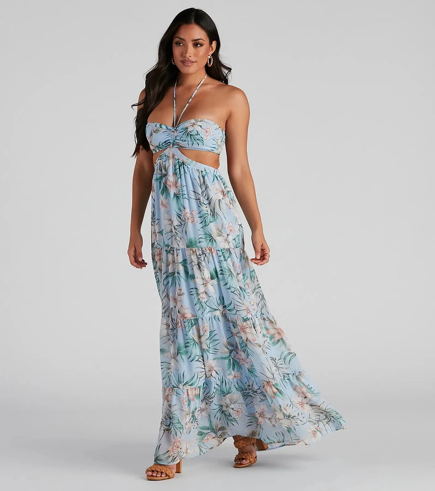 Bora Floral Chiffon Maxi Dress