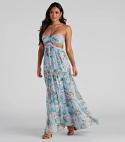 Bora Floral Chiffon Maxi Dress