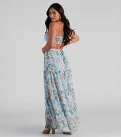 Bora Floral Chiffon Maxi Dress