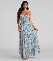 Bora Floral Chiffon Maxi Dress