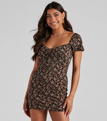 Floral Soiree Puff Sleeve Mini Dress