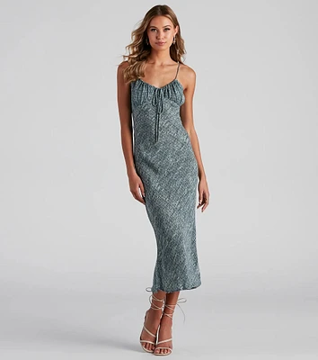 Bohemian Oasis Scoop Neck Midi Dress