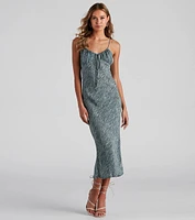 Bohemian Oasis Scoop Neck Midi Dress